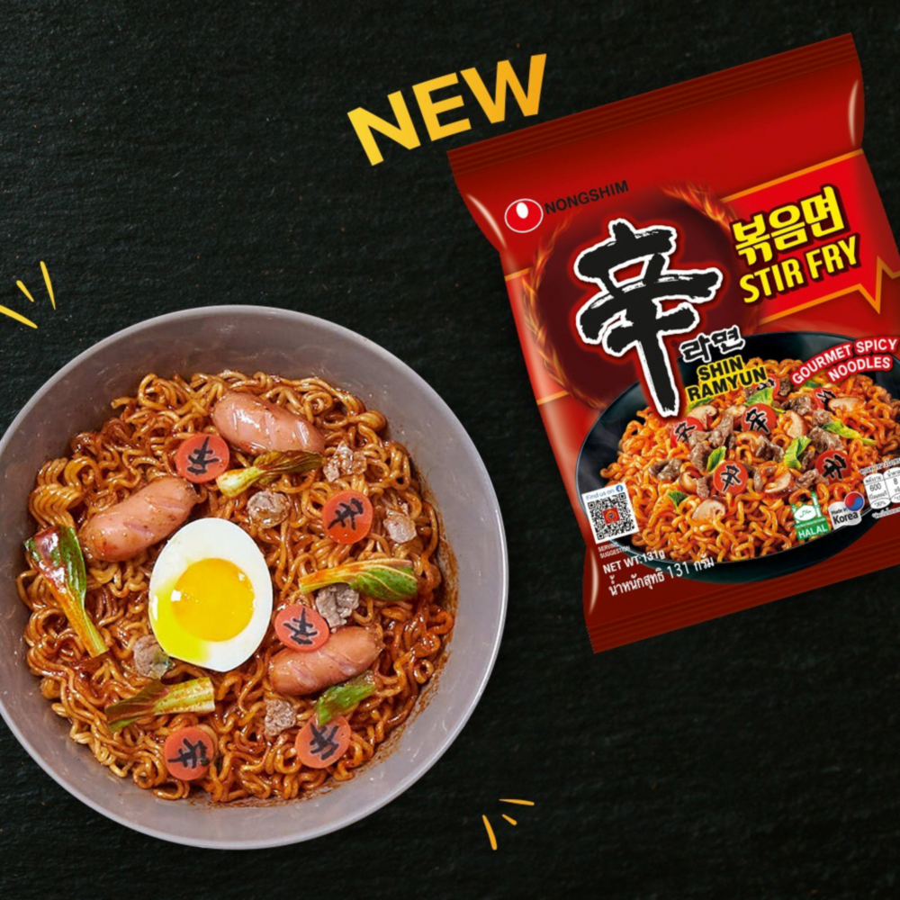 Koreański Błyskawiczny Makaron Shin Ramyun Stir Fry Ostry Hot 131g NONG SHIM